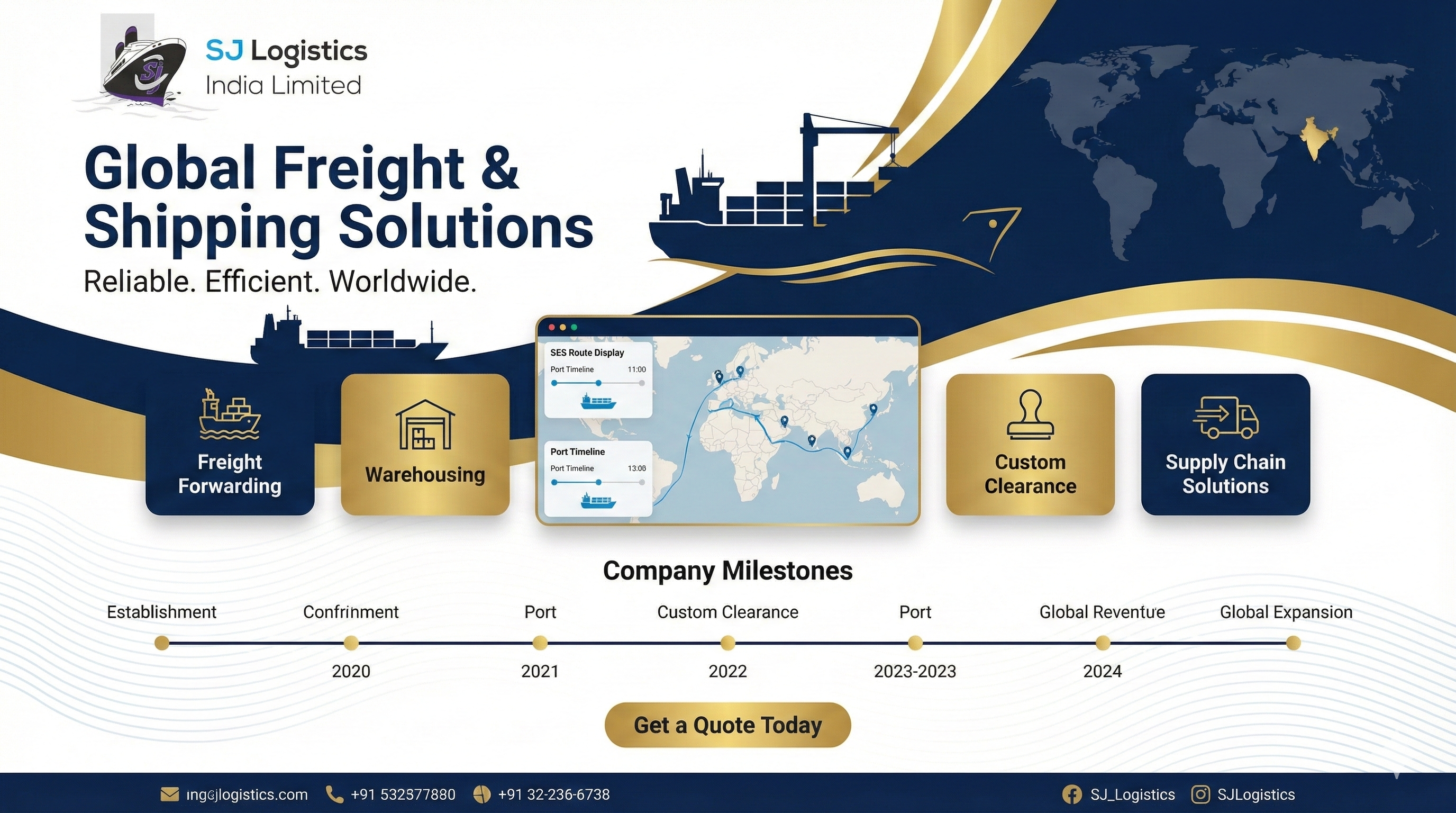 SJ Logistics – Global Freight & Supply Chain Website Development